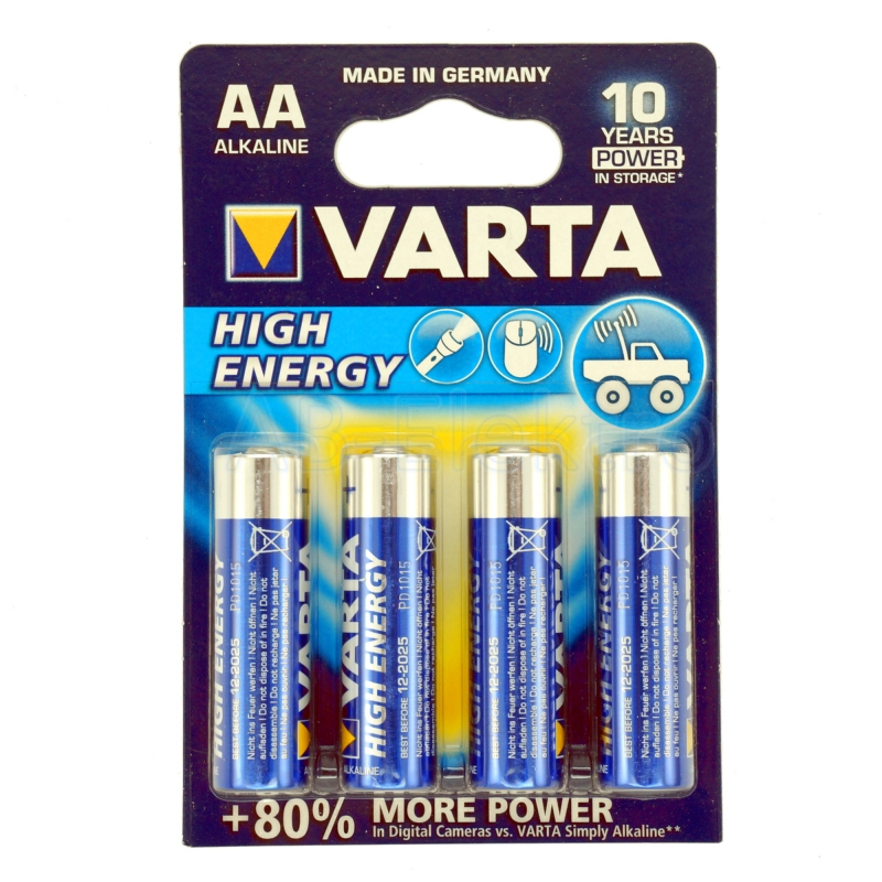 Varta High Energy Mignon AA Batterie 4906 LR06, 4er Blister